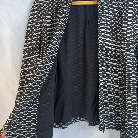 Jones Studio Textured Geometric Pattern Open Front Jacket Cardigan Size XL - Picture 4 of 10